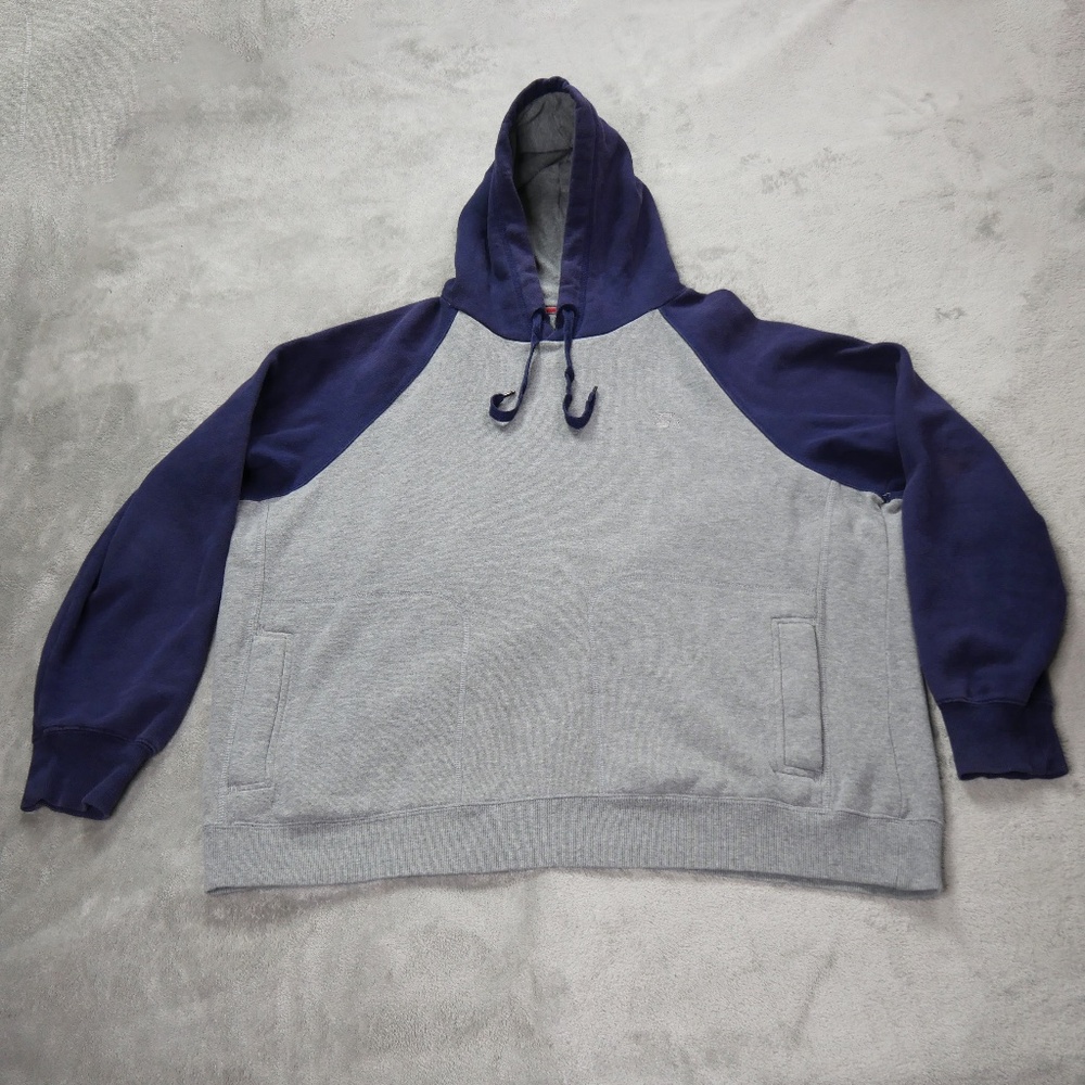 Vintage Starter Y2K Mens Large 42-44 Grey Blue Hoodie Athletic Casual Pockets